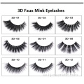 Privat etikett 3D Faux Mink Ögonfransar 3D Fake Eyelashes False Mink Lashes